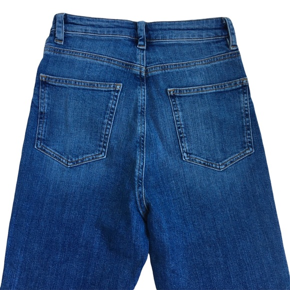 Asos Tall High Rise Distressed Raw Hem Blue Denim Jeans 26 - Picture 7 of 17